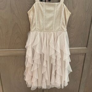 Girls gold sparkly dress / special occasion / wedding / graduation